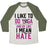 Virgin Teez  Baseball Tee Unisex Tri-Blend Baseball Tee / small / Oatmeal / Moss I LIKE TO DO YOGA AND BY LIKE I MEAN HATE UNISEX TRI-BLEND BASEBALL TEE