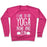 Virgin Teez  Pullover Crewneck Sweatshirt / x-small / Deep Pink I LIKE TO DO YOGA NOW AND ZEN WHITE PRINT CREWNECK SWEATSHIRT