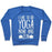Virgin Teez  Pullover Crewneck Sweatshirt / x-small / Heathered Blue I LIKE TO DO YOGA NOW AND ZEN WHITE PRINT CREWNECK SWEATSHIRT
