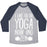 Virgin Teez  Baseball Tee Unisex Tri-Blend Baseball Tee / small / Athletic Gray / Navy I LIKE TO DO YOGA NOW AND ZEN WHITE PRINT UNISEX TRI-BLEND BASEBALL TEE
