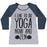 Virgin Teez  Baseball Tee Women's Tri-Blend Baseball Tee / small / Athletic Gray / Navy I LIKE TO DO YOGA NOW AND ZEN WOMEN'S TRI-BLEND BASEBALL TEE