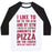 Virgin Teez  Baseball Tee Unisex Classic Baseball Tee / x-small / White/Black I LIKE TO GO TO THE GYM AND BY GYM I MEAN EAT COPIOUS AMOUNTS OF PIZZA UNISEX CLASSIC BASEBALL TEE
