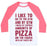 Virgin Teez  Baseball Tee Unisex Classic Baseball Tee / x-small / White/Neon Pink I LIKE TO GO TO THE GYM AND BY GYM I MEAN EAT COPIOUS AMOUNTS OF PIZZA UNISEX CLASSIC BASEBALL TEE