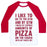 Virgin Teez  Baseball Tee Unisex Classic Baseball Tee / x-small / White/Red I LIKE TO GO TO THE GYM AND BY GYM I MEAN EAT COPIOUS AMOUNTS OF PIZZA UNISEX CLASSIC BASEBALL TEE