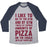 Virgin Teez  Baseball Tee Unisex Tri-Blend Baseball Tee / small / Athletic Gray / Navy I LIKE TO GO TO THE GYM AND BY GYM I MEAN EAT COPIOUS AMOUNTS OF PIZZA UNISEX TRI-BLEND BASEBALL TEE