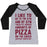 Virgin Teez  Baseball Tee Women's Tri-Blend Baseball Tee / small / Athletic Gray / Black I LIKE TO GO TO THE GYM AND BY GYM I MEAN EAT COPIOUS AMOUNTS OF PIZZA WOMEN'S TRI-BLEND BASEBALL TEE