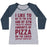 Virgin Teez  Baseball Tee Women's Tri-Blend Baseball Tee / small / Athletic Gray / Navy I LIKE TO GO TO THE GYM AND BY GYM I MEAN EAT COPIOUS AMOUNTS OF PIZZA WOMEN'S TRI-BLEND BASEBALL TEE