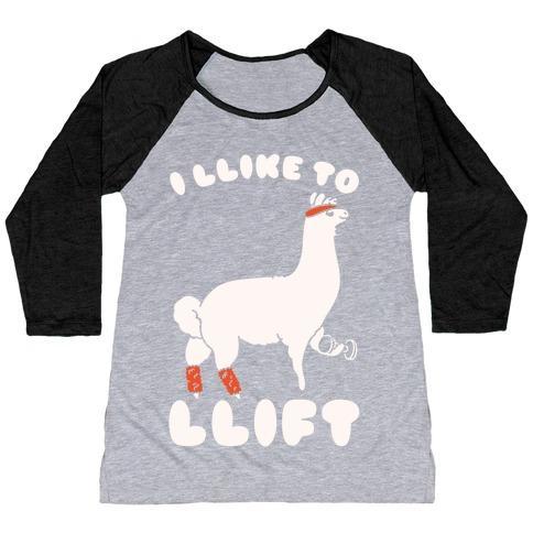 Virgin Teez  Baseball Tee Women's Tri-Blend Baseball Tee / small / Athletic Gray / Black I LIKE TO LIFT LLAMA WOMEN'S TRI-BLEND BASEBALL TEE