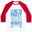 Virgin Teez  Baseball Tee Unisex Classic Baseball Tee / x-small / White/Red I LIKE TO PARTY, AND BY PARTY I MEAN LIFT WEIGHTS UNISEX CLASSIC BASEBALL TEE