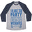 Virgin Teez  Baseball Tee Unisex Tri-Blend Baseball Tee / small / Athletic Gray / Navy I LIKE TO PARTY, AND BY PARTY I MEAN LIFT WEIGHTS UNISEX TRI-BLEND BASEBALL TEE