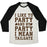 Virgin Teez  Baseball Tee Unisex Tri-Blend Baseball Tee / small / Oatmeal / Black I LIKE TO PARTY AND BY PARTY I MEAN TAILGATE UNISEX TRI-BLEND BASEBALL TEE