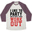 Virgin Teez  Baseball Tee Unisex Tri-Blend Baseball Tee / small / Oatmeal / Maroon I LIKE TO PARTY AND BY PARTY I MEAN WORK OUT UNISEX TRI-BLEND BASEBALL TEE