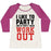 Virgin Teez  Baseball Tee Women's Tri-Blend Baseball Tee / small / Oatmeal / Berry I LIKE TO PARTY AND BY PARTY I MEAN WORK OUT WOMEN'S TRI-BLEND BASEBALL TEE