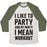 Virgin Teez  Baseball Tee Unisex Tri-Blend Baseball Tee / small / Oatmeal / Moss I LIKE TO PARTY AND BY PARTY I MEAN WORKOUT UNISEX TRI-BLEND BASEBALL TEE