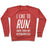 Virgin Teez  Pullover Crewneck Sweatshirt / x-small / Heathered Red I LIKE TO RUN AWAY FROM MY RESPONSIBILITIES CREWNECK SWEATSHIRT