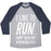 Virgin Teez  Baseball Tee Unisex Tri-Blend Baseball Tee / small / Athletic Gray / Navy I LIKE TO RUN AWAY FROM MY RESPONSIBILITIES UNISEX TRI-BLEND BASEBALL TEE