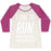 Virgin Teez  Baseball Tee Women's Tri-Blend Baseball Tee / small / Oatmeal / Berry I LIKE TO RUN AWAY FROM MY RESPONSIBILITIES WOMEN'S TRI-BLEND BASEBALL TEE