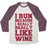 Virgin Teez  Baseball Tee Unisex Tri-Blend Baseball Tee / small / Oatmeal / Maroon I LIKE TO RUN BECAUSE I REALLY REALLY LIKE WINE UNISEX TRI-BLEND BASEBALL TEE
