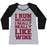 Virgin Teez  Baseball Tee Women's Tri-Blend Baseball Tee / small / Athletic Gray / Black I LIKE TO RUN BECAUSE I REALLY REALLY LIKE WINE WOMEN'S TRI-BLEND BASEBALL TEE