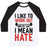 Virgin Teez  Baseball Tee Unisex Classic Baseball Tee / x-small / White/Black I LIKE TO WORK OUT AND BY LIKE I MEAN HATE UNISEX CLASSIC BASEBALL TEE