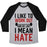 Virgin Teez  Baseball Tee Unisex Tri-Blend Baseball Tee / small / Athletic Gray / Black I LIKE TO WORK OUT AND BY LIKE I MEAN HATE UNISEX TRI-BLEND BASEBALL TEE