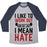 Virgin Teez  Baseball Tee Unisex Tri-Blend Baseball Tee / small / Athletic Gray / Navy I LIKE TO WORK OUT AND BY LIKE I MEAN HATE UNISEX TRI-BLEND BASEBALL TEE