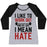 Virgin Teez  Baseball Tee Women's Tri-Blend Baseball Tee / small / Athletic Gray / Black I LIKE TO WORK OUT AND BY LIKE I MEAN HATE WOMEN'S TRI-BLEND BASEBALL TEE