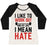 Virgin Teez  Baseball Tee Women's Tri-Blend Baseball Tee / small / Oatmeal / Black I LIKE TO WORK OUT AND BY LIKE I MEAN HATE WOMEN'S TRI-BLEND BASEBALL TEE