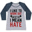 Virgin Teez  Baseball Tee Women's Tri-Blend Baseball Tee / small / Athletic Gray / Navy I LIKE TO WORK OUT AND BY LIKE I MEAN HATE WOMEN'S TRI-BLEND BASEBALL TEE