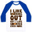 Virgin Teez  Baseball Tee Unisex Classic Baseball Tee / x-small / White/Blue I LIKE WORKING OUT BUT I LIKE COOKIES EVEN MORE UNISEX CLASSIC BASEBALL TEE