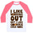 Virgin Teez  Baseball Tee Unisex Classic Baseball Tee / x-small / White/Neon Pink I LIKE WORKING OUT BUT I LIKE COOKIES EVEN MORE UNISEX CLASSIC BASEBALL TEE