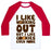 Virgin Teez  Baseball Tee Unisex Classic Baseball Tee / x-small / White/Red I LIKE WORKING OUT BUT I LIKE COOKIES EVEN MORE UNISEX CLASSIC BASEBALL TEE