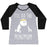 Virgin Teez  Baseball Tee Women's Tri-Blend Baseball Tee / small / Athletic Gray / Black I'LL DO THE BEAR MINIMUM WOMEN'S TRI-BLEND BASEBALL TEE