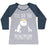 Virgin Teez  Baseball Tee Women's Tri-Blend Baseball Tee / small / Athletic Gray / Navy I'LL DO THE BEAR MINIMUM WOMEN'S TRI-BLEND BASEBALL TEE