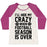 Virgin Teez  Baseball Tee Women's Tri-Blend Baseball Tee / small / Oatmeal / Berry I'LL HIDE MY CRAZY WHEN FOOTBALL SEASON IS OVER WOMEN'S TRI-BLEND BASEBALL TEE