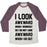 Virgin Teez  Baseball Tee Unisex Tri-Blend Baseball Tee / small / Oatmeal / Maroon I LOOK AWKWARD WHEN I WORKOUT UNISEX TRI-BLEND BASEBALL TEE