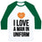 Virgin Teez  Baseball Tee Unisex Classic Baseball Tee / x-small / White/Dark Green I LOVE A MAN IN UNIFORM (BASKETBALL) UNISEX CLASSIC BASEBALL TEE