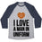 Virgin Teez  Baseball Tee Unisex Tri-Blend Baseball Tee / small / Athletic Gray / Navy I LOVE A MAN IN UNIFORM (BASKETBALL) UNISEX TRI-BLEND BASEBALL TEE