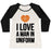 Virgin Teez  Baseball Tee Women's Tri-Blend Baseball Tee / small / Oatmeal / Black I LOVE A MAN IN UNIFORM (BASKETBALL) WOMEN'S TRI-BLEND BASEBALL TEE
