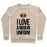 Virgin Teez  Pullover Crewneck Sweatshirt / x-small / Heathered Oatmeal I LOVE A MAN IN UNIFORM (FOOTBALL EDITION) CREWNECK SWEATSHIRT