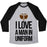Virgin Teez  Baseball Tee Unisex Tri-Blend Baseball Tee / small / Athletic Gray / Black I LOVE A MAN IN UNIFORM (FOOTBALL EDITION) UNISEX TRI-BLEND BASEBALL TEE