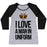 Virgin Teez  Baseball Tee Women's Tri-Blend Baseball Tee / small / Athletic Gray / Black I LOVE A MAN IN UNIFORM (FOOTBALL EDITION) WOMEN'S TRI-BLEND BASEBALL TEE