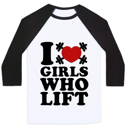 Virgin Teez  Baseball Tee Unisex Classic Baseball Tee / x-small / White/Black I LOVE BOYS WHO LIFT UNISEX CLASSIC BASEBALL TEE