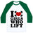 Virgin Teez  Baseball Tee Unisex Classic Baseball Tee / x-small / White/Dark Green I LOVE BOYS WHO LIFT UNISEX CLASSIC BASEBALL TEE