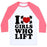 Virgin Teez  Baseball Tee Unisex Classic Baseball Tee / x-small / White/Neon Pink I LOVE BOYS WHO LIFT UNISEX CLASSIC BASEBALL TEE