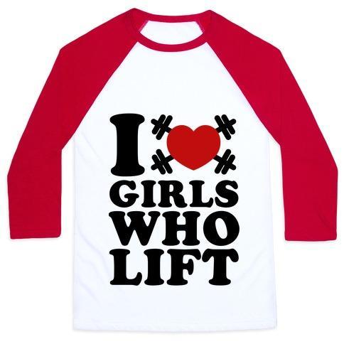 Virgin Teez  Baseball Tee Unisex Classic Baseball Tee / x-small / White/Red I LOVE BOYS WHO LIFT UNISEX CLASSIC BASEBALL TEE
