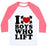 Virgin Teez  Baseball Tee Unisex Classic Baseball Tee / x-small / White/Neon Pink I LOVE BOYS WHO LIFT UNISEX CLASSIC BASEBALL TEE