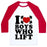 Virgin Teez  Baseball Tee Unisex Classic Baseball Tee / x-small / White/Red I LOVE BOYS WHO LIFT UNISEX CLASSIC BASEBALL TEE