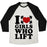 Virgin Teez  Baseball Tee Unisex Tri-Blend Baseball Tee / small / Oatmeal / Black I LOVE BOYS WHO LIFT UNISEX TRI-BLEND BASEBALL TEE
