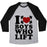 Virgin Teez  Baseball Tee Unisex Tri-Blend Baseball Tee / small / Athletic Gray / Black I LOVE BOYS WHO LIFT UNISEX TRI-BLEND BASEBALL TEE